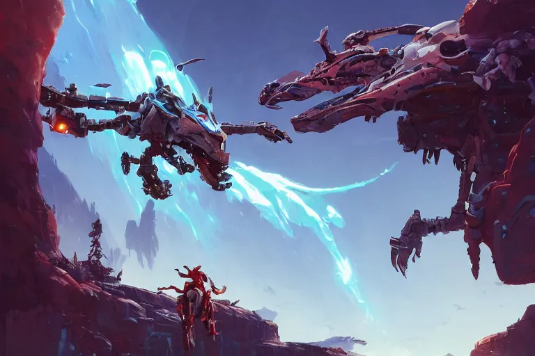 Image similar to thunderjaw machine mecha animal beast robot of horizon forbidden west horizon zero dawn bioluminiscence, behance hd by jesper ejsing, by rhads, makoto shinkai and lois van baarle, ilya kuvshinov, rossdraws global illumination