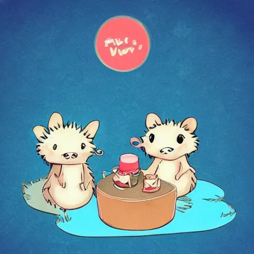 Image similar to baby hedgehogs in the style of cute anime, adorable, cute, art station