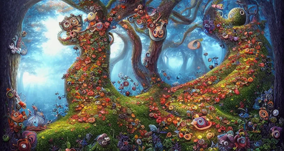 Image similar to Enchanted and magic forest, by Naoto Hattori