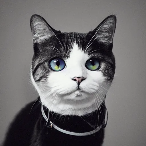 Prompt: yearbook style photo of cat