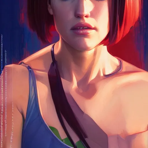 Image similar to jennifer garner portrait as manga girl, realistic shaded perfect face, fine details. anime. realistic shaded lighting poster by ilya kuvshinov katsuhiro otomo ghost - in - the - shell, magali villeneuve, artgerm, jeremy lipkin and michael garmash and rob rey