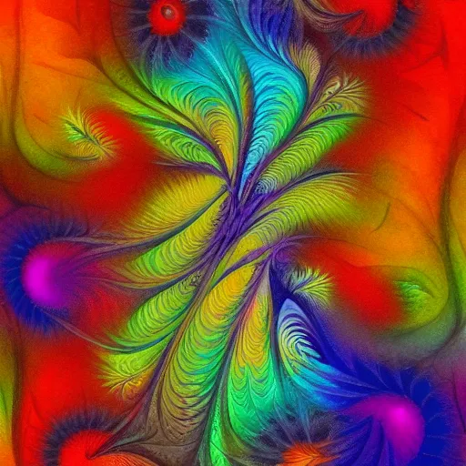 Image similar to Fractal Artwork in the style of Missy Gainer, deviantart, created in watercolor