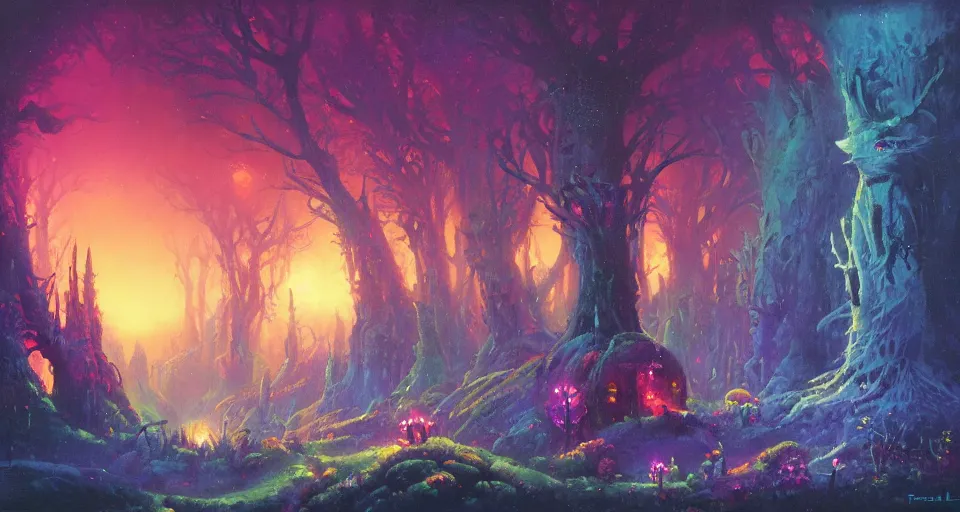 Image similar to Enchanted and magic forest, by PAUL LEHR ,