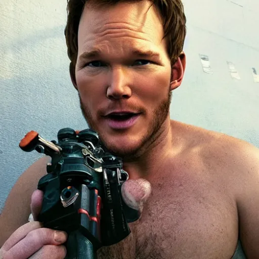 Prompt: Chris Pratt cosplaying as Mario, photograph