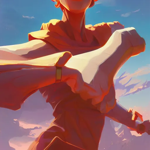 Image similar to hero world fooly cooly, behance hd by jesper ejsing, by rhads, makoto shinkai and lois van baarle, ilya kuvshinov, rossdraws global illumination