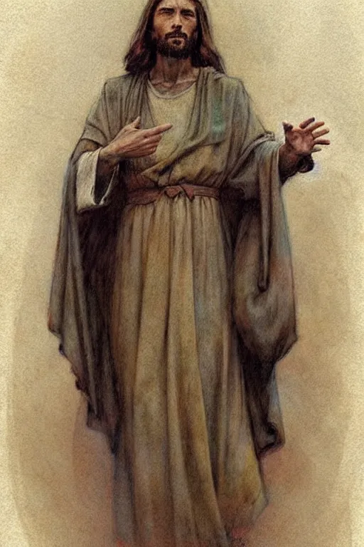 Prompt: (((((1950s jesus and the apostles . muted colors.))))) by Jean-Baptiste Monge !!!!!!!!!!!!!!!!!!!!!!!!!!!