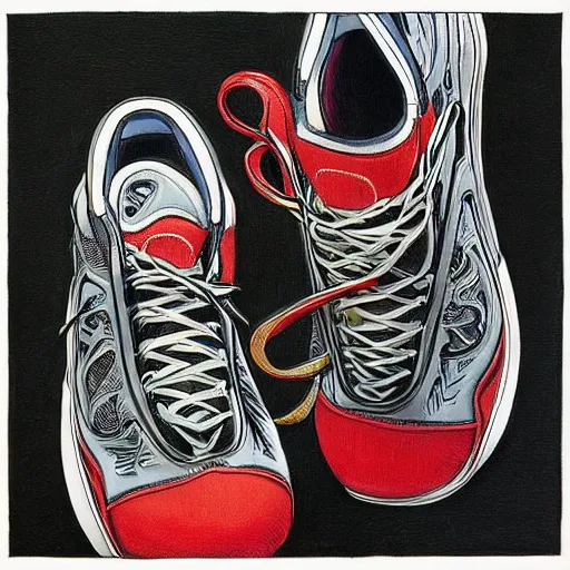 Image similar to sport balenciaga sneakers by aaron horkey, trending on artstation, colorful