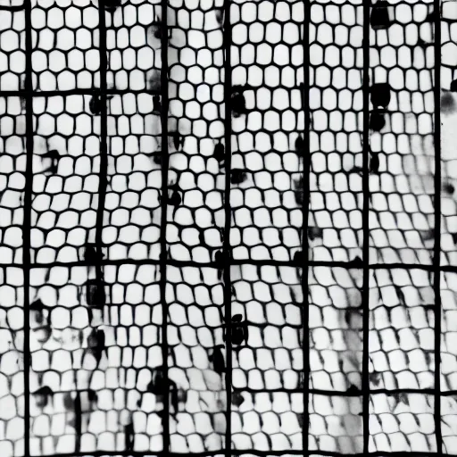 Image similar to pen and ink, line hatch, hatch groups, voronoi grid, close up