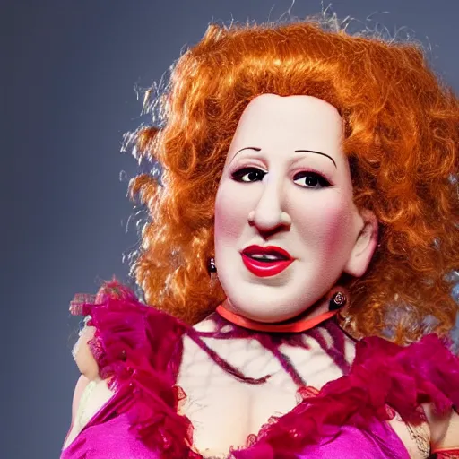 Image similar to animatronic Bette Midler, exposed mechanics, photo, Stan Winston studios, detailed, 4k