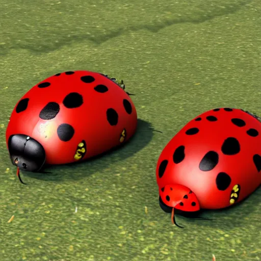 Prompt: ladybugs in lord of the rings trilogy ( film ), 3 d render