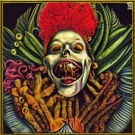 Prompt: punk cd cover, spiral, psychedelic, giuseppe arcimboldo