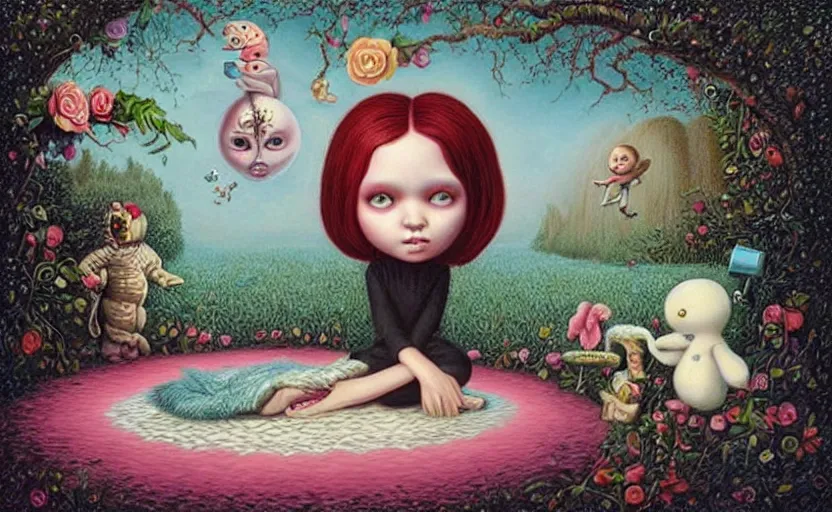 Prompt: a journey into my imagination, painting by mark ryden