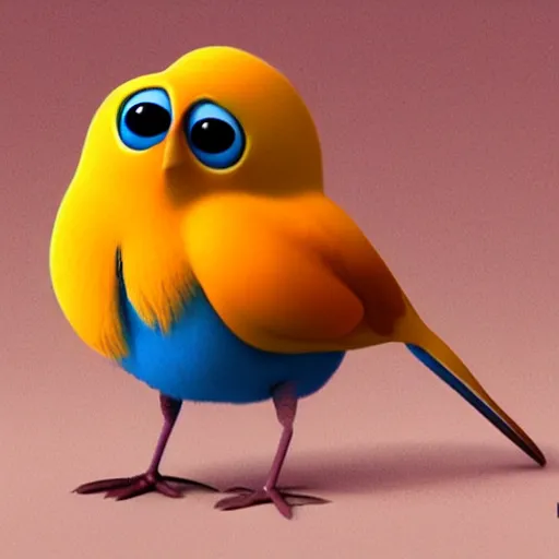 Prompt: bird by pixar style, cute, illustration, 3 d digital art, concept artwork, most winning awards