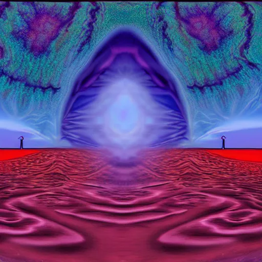 Image similar to hallucinated visions in the desert, surreal, psychedelic, photorealistic, hd