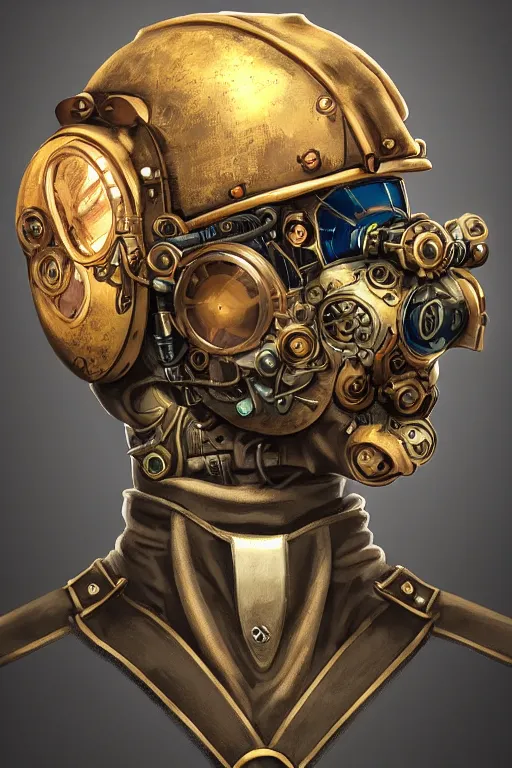 Image similar to steampunk helmet fantasy art mask robot ninja stylized digital illustration sharp focus, elegant intricate digital painting artstation concept art global illumination ray tracing advanced technology chaykin howard and campionpascale and cooke darwyn and davis jack