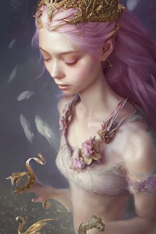 Image similar to fairy princess, highly detailed, d & d, fantasy, highly detailed, digital painting, trending on artstation, concept art, sharp focus, illustration, art by artgerm and greg rutkowski and fuji choko and viktoria gavrilenko and hoang lap