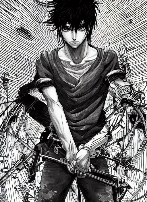 Prompt: portrait of eren yeager, an ultrafine detailed illustration by james jean, intricate linework, bright colors, final fantasy, behance contest winner, vanitas, angular, altermodern, unreal engine 5 highly rendered, global illumination, radiant light, detailed and intricate environment