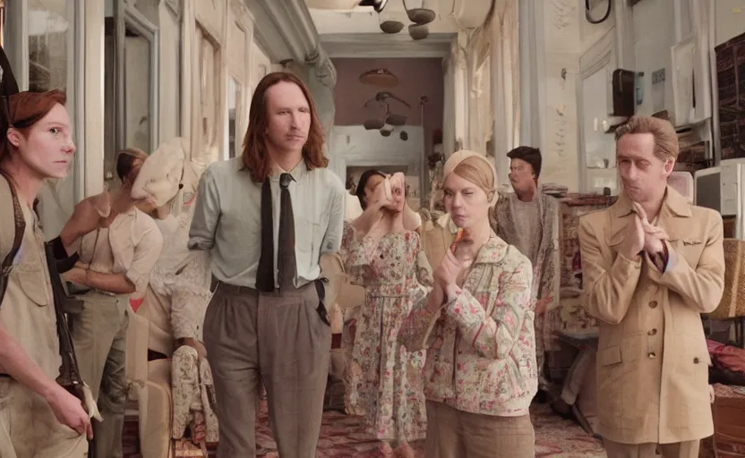 Image similar to a still from a movie directed by wes anderson, high quality, very detailed,