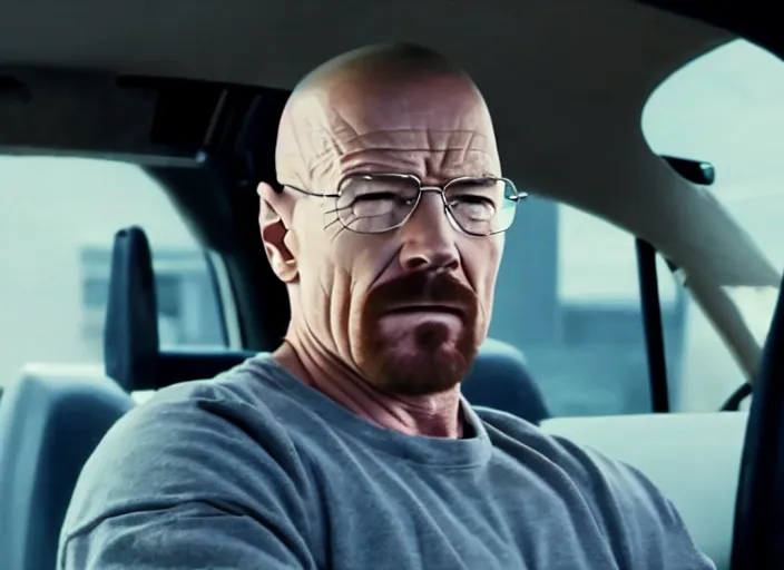 Image similar to film still of walter white as dominic toretto in furious 7 movie ( 2 0 1 5 ), 8 k, cinematic, rule of thirds