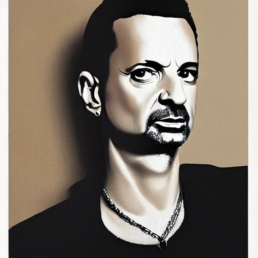 Prompt: Dave Gahan from depeche mode, painting