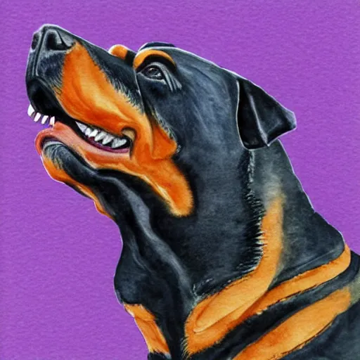 Image similar to Rottweiler dinosaur hybrid, watercolor art