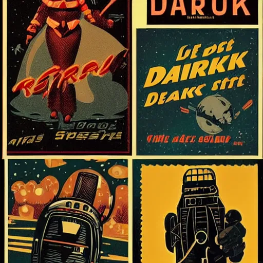 Prompt: retro dark vintage sci - fi