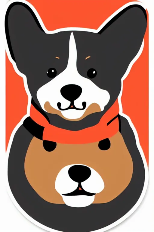 Prompt: Portrait of a corgi as a sumo wrestler, sticker, colorful, illustration, highly detailed, simple, smooth and clean vector curves, no jagged lines, vector art, smooth