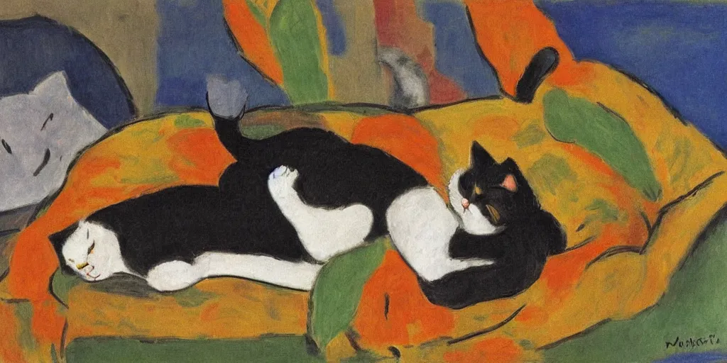 Image similar to sleeping cat by matisse