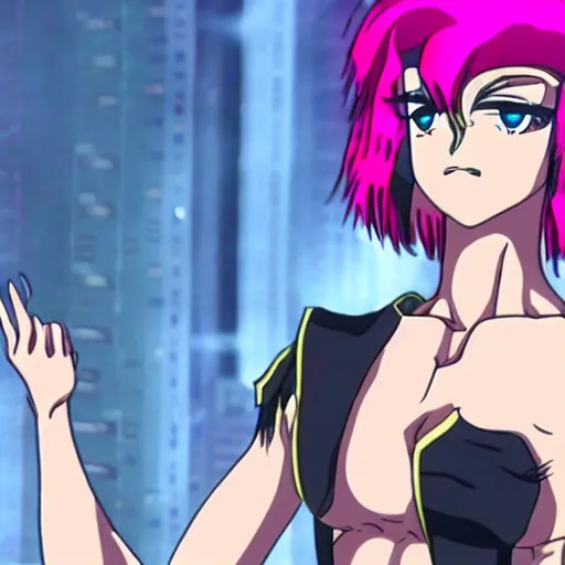 Prompt: the collosal titan as a drag queen anime screenshot