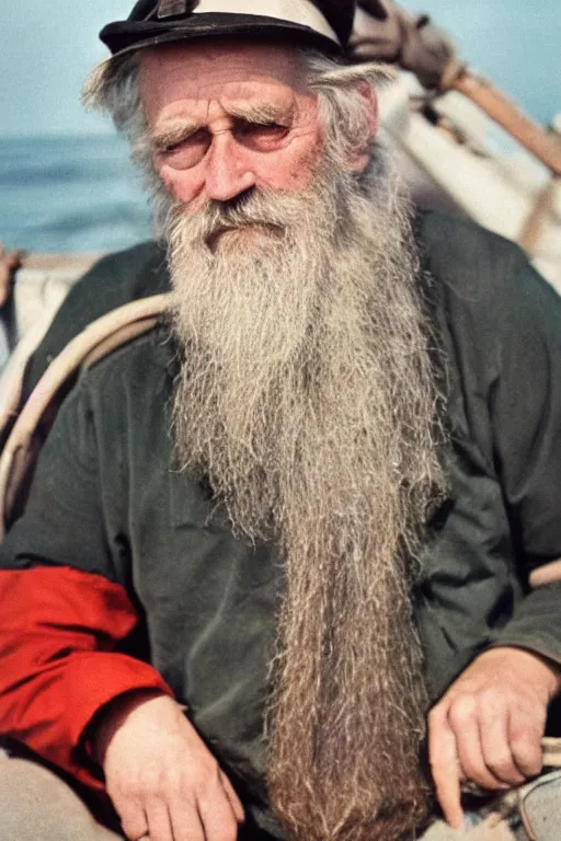 Image similar to a Kodachrome photograph of a grizzled old sea captain