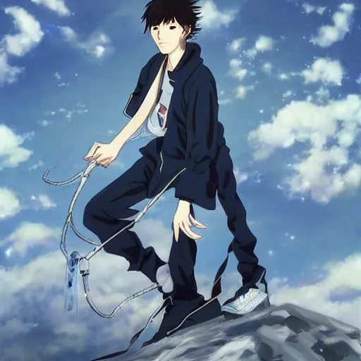 Image similar to Bladee draingang by makoto shinkai