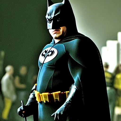 Image similar to A movie still of Danny Devito as Batman in The Dark Knight