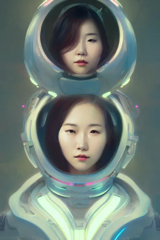 Image similar to portrait futuristic korean Airforce Girl, inside future fighter, ssci-fi, fantasy, intricate, very very beautiful, elegant, human anatomy, neon light, highly detailed, digital painting, artstation, concept art, smooth, sharp focus, illustration, art by tian zi and WLOP and alphonse mucha