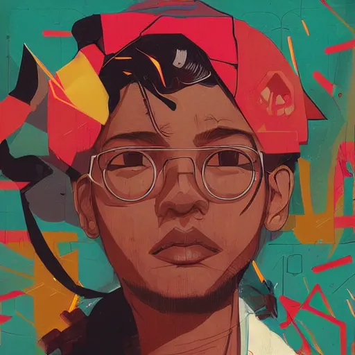 Image similar to Hip Hop profile picture illustration by Sachin Teng, asymmetrical, Organic Painting , geometric shapes, hard edges, energetic, graffiti, street art:2 Highly Detailed, Masterpiece, by Sachin Teng:6