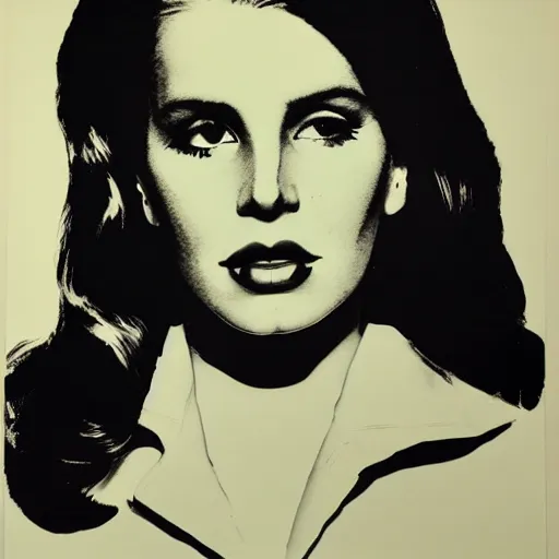 Prompt: lana del rey by andy warhol