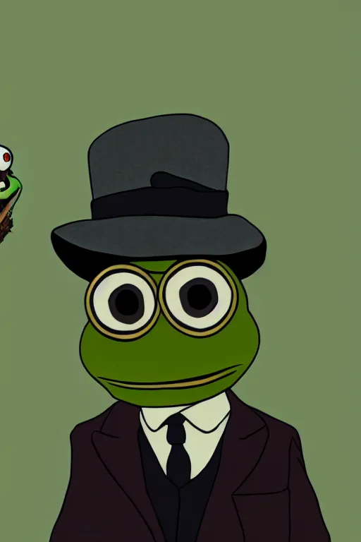 Prompt: Pepe the Frog as from Peaky Blinders, 4k, 8k, HD