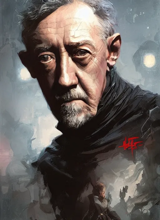 Prompt: Portrait of Alec Guinness, marvel comics, dark, intricate, highly detailed, smooth, artstation, digital illustration by Ruan Jia and Mandy Jurgens and Artgerm and Wayne Barlowe and Greg Rutkowski and Frank Frazetta