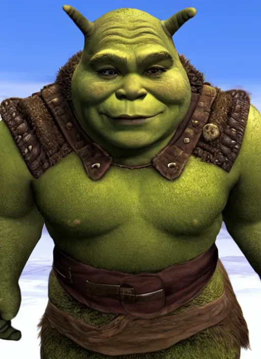 Image similar to Shrek as a skyrim npc