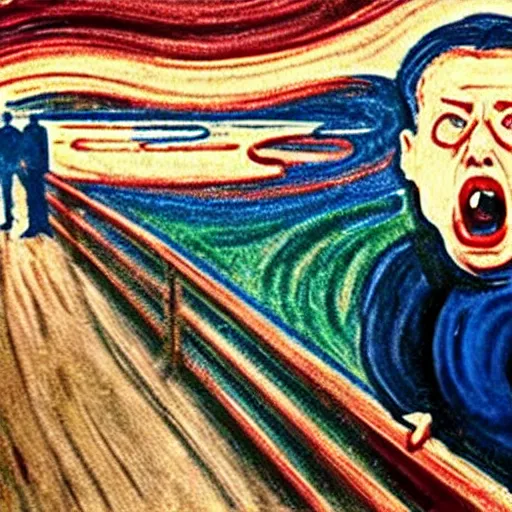 Prompt: Chris Evans in Munch's The Scream