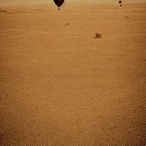 Image similar to balloons in the desert, photography,