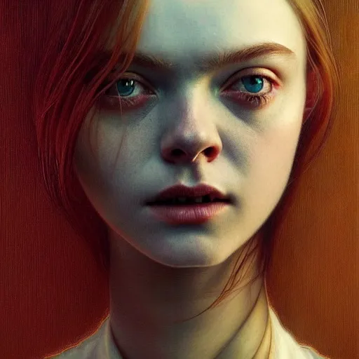 symmetry!! portrait of elle fanning in prey in the | Stable Diffusion ...
