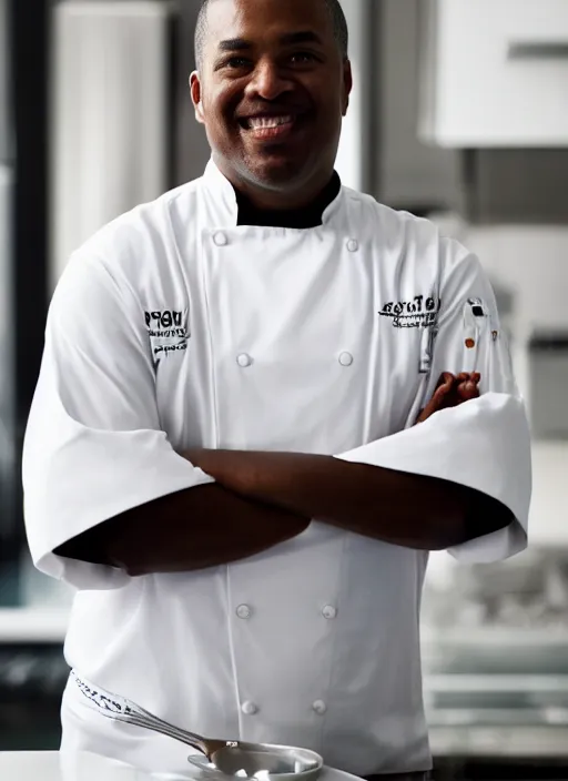 Prompt: portrait photo still of real life chef jerome mcelroy, 8 k, 8 5 mm, f. 1 4