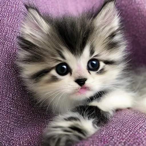 Image similar to smol fluffy cute kitten