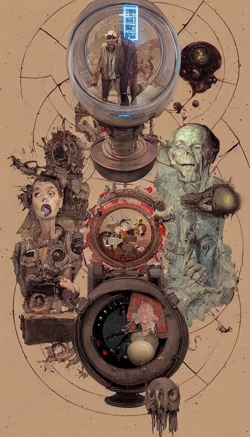 Image similar to single - use time - travel simulation capsule by chiara bautista, beksinski and norman rockwell and greg rutkowski weta studio, and lucasfilm