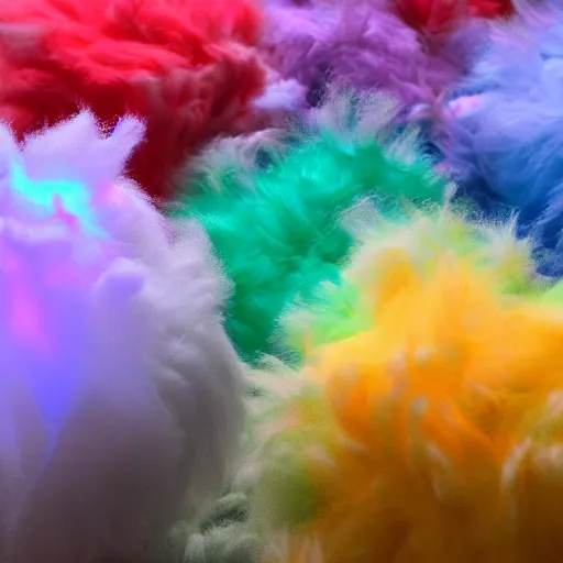 Image similar to colourful marble fluff everywhere glowing