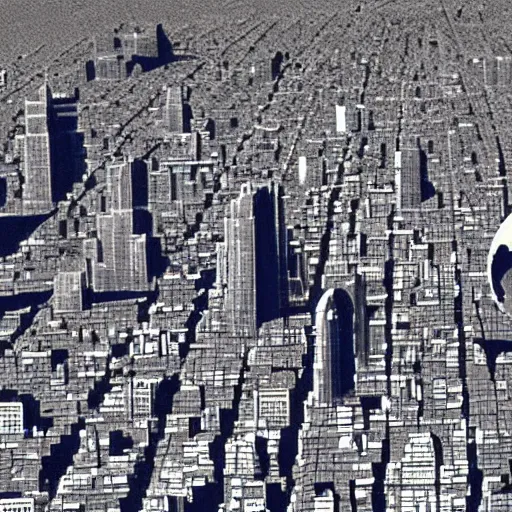 Prompt: The city on the moon in 2077 as seen from the earth, super zoom