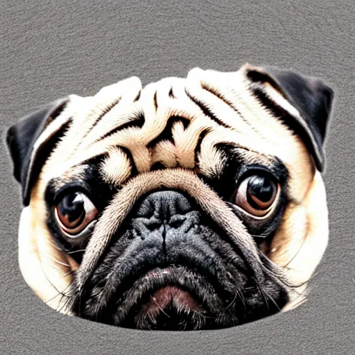 Prompt: pug with seven heads