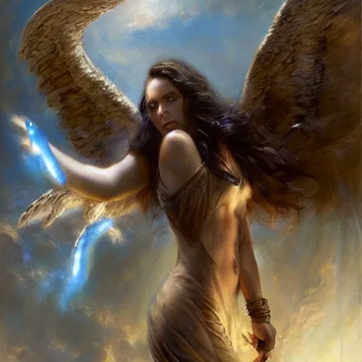 Prompt: a gathering of angels appeared above my head by by raymond swanland, highly detailed, bright tones