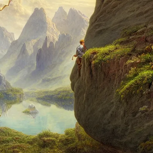 Image similar to a beautiful and highly detailed matte painting of an epic mountain range, ancient runes carved into the cliff face, intricate details, epic scale, insanely complex, 8 k, sharp focus, hyperrealism, very realistic, by caspar friedrich, james gurney, albert bierstadt,