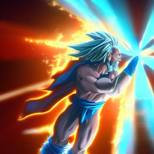 Prompt: jesus christ as a super saiyan 4k, digital art, artstation